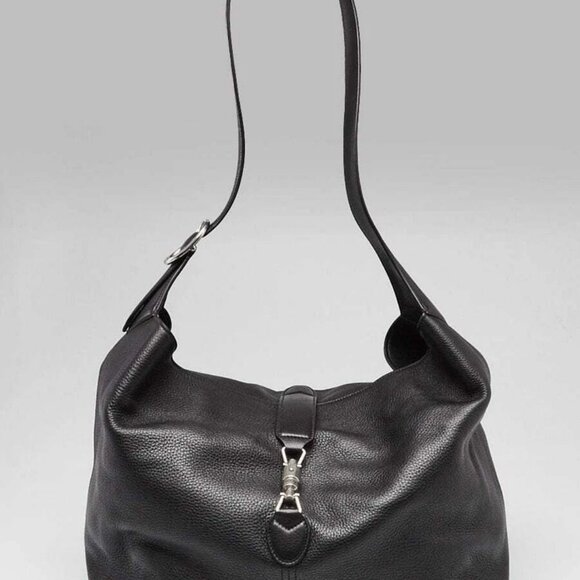 Gucci Black Pebbled Leather Medium 1961 Crossbody Tote Bag - Picture 1 of 11